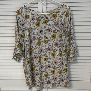 Loft Floral Print Women's Top XL